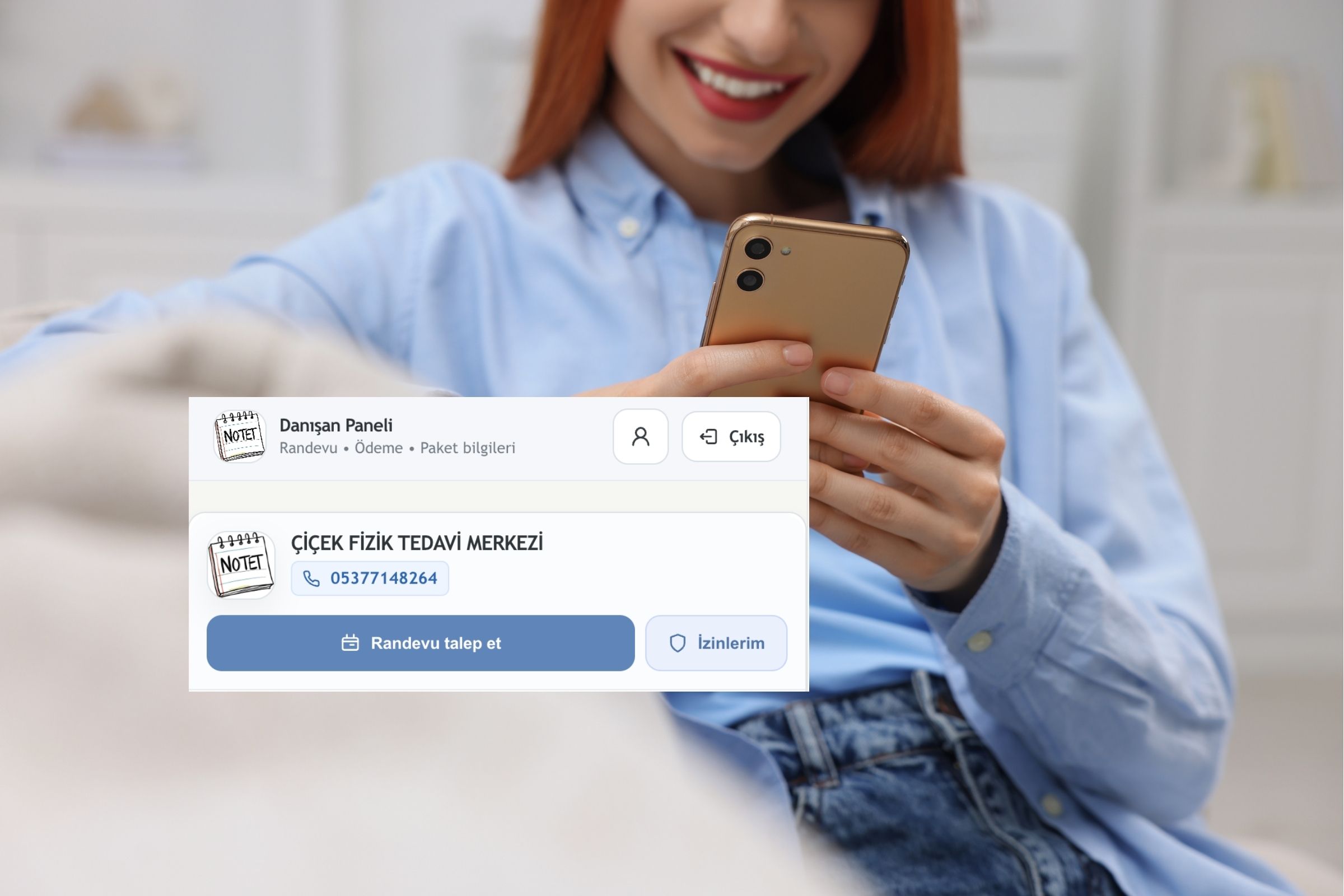 Danışan Portalı ekran örneği