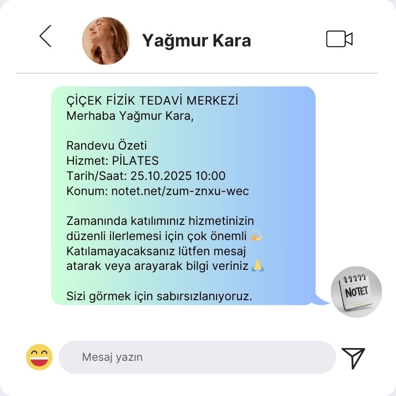 Notet ile otomatik SMS hatırlatmaları